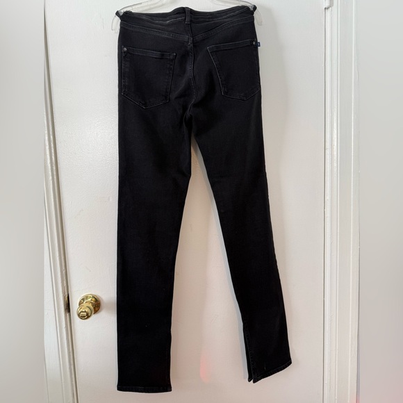 Pilcro Women's Dark Black Skinny Jeans with Split Hem - Picture 2 of 7